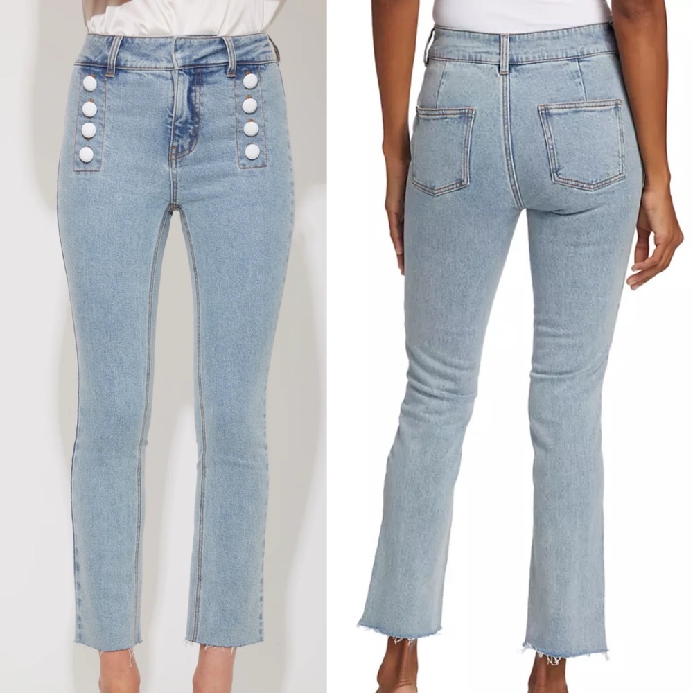 NWT‎ $225 generation love justine denim pants white blue jeans women’s 32